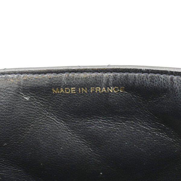 CHANEL Square CC Flap Vintage Quilted Leather Shoulder Bag Black