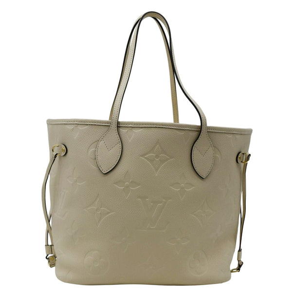 LOUIS VUITTON Neverfull MM Empreinte Leather Tote Shoulder Bag Cream