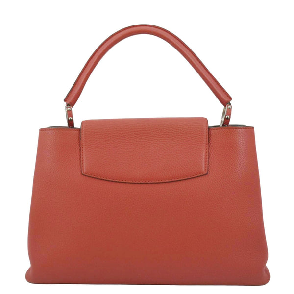 LOUIS VUITTON Capucines MM Taurillon Leather Satchel Bag Red