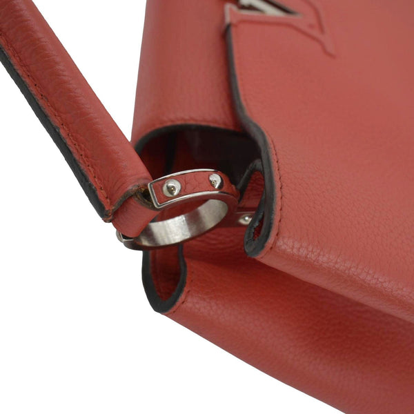 LOUIS VUITTON Capucines MM Taurillon Leather Satchel Bag Red