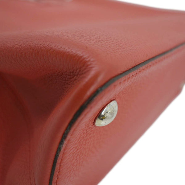 LOUIS VUITTON Capucines MM Taurillon Leather Satchel Bag Red