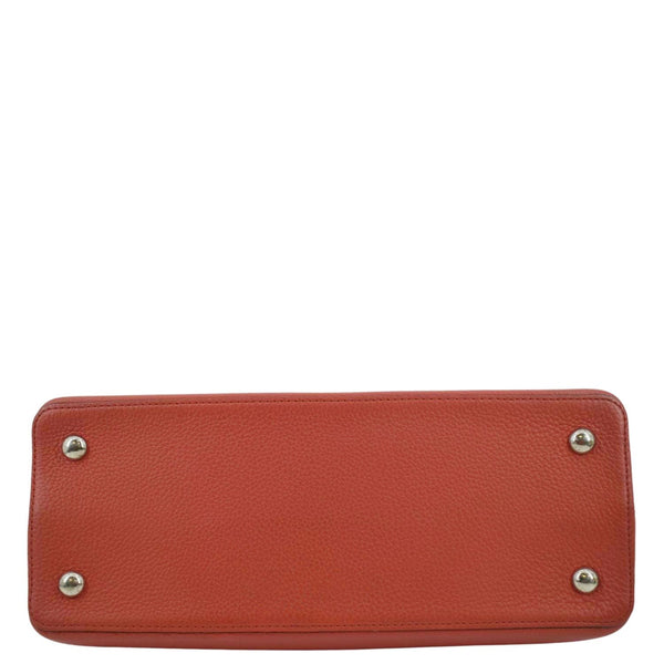 LOUIS VUITTON Capucines MM Taurillon Leather Satchel Bag Red