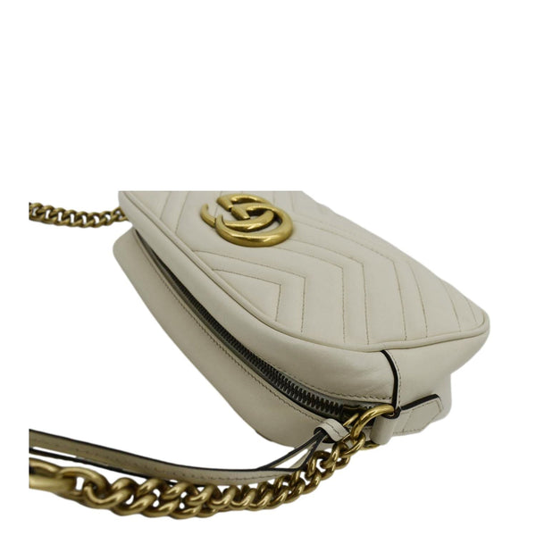 GUCCI GG Marmont Matelasse Leather Crossbody Bag Off White 447632