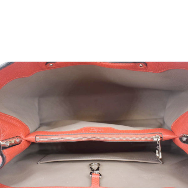 LOUIS VUITTON Capucines MM Taurillon Leather Satchel Bag Red