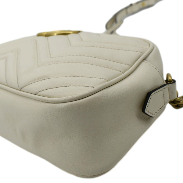 GUCCI GG Marmont Matelasse Leather Crossbody Bag Off White 447632