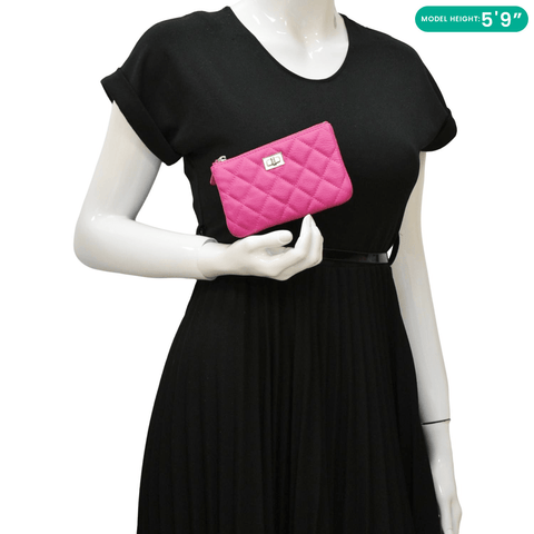 CHANEL Reissue Small Quilted Leather Cosmetic Case Pink