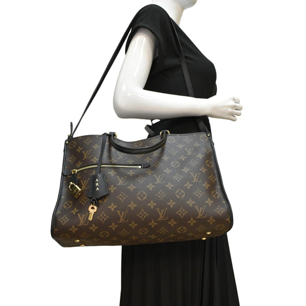 LOUIS VUITTON Popincourt NM Monogram Canvas Tote Bag Brown