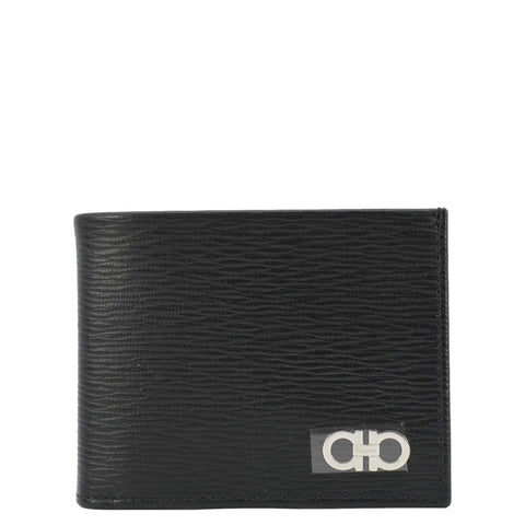 SALVATORE FERRAGAMO Gancini Leather Bi-Fold Wallet Black