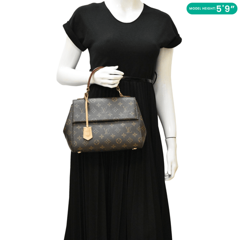 LOUIS VUITTON Cluny BB Monogram Canvas Shoulder Bag Brown
