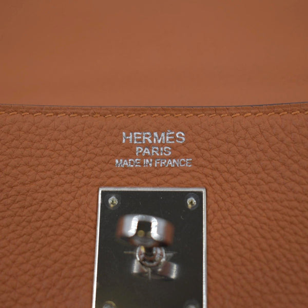 HERMES Kelly 35 Togo Leather Satchel Shoulder Bag Orange