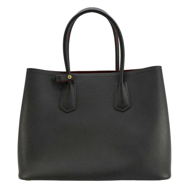 PRADA Double Handle Saffiano Leather Tote Bag Black