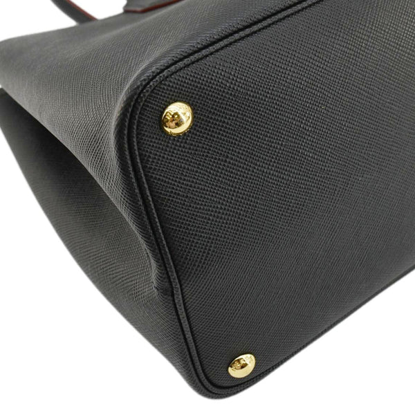 PRADA Double Handle Saffiano Leather Tote Bag Black