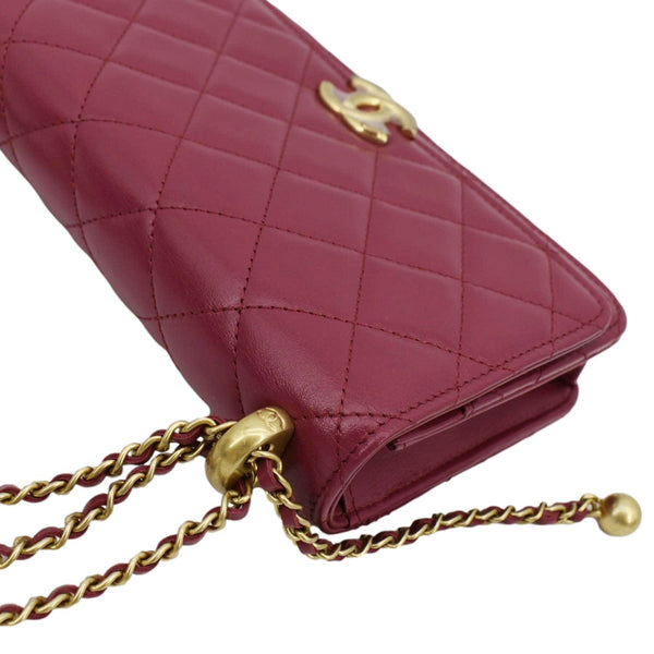 CHANEL CC Mini Flap Quilted Leather Shoulder Bag Magenta