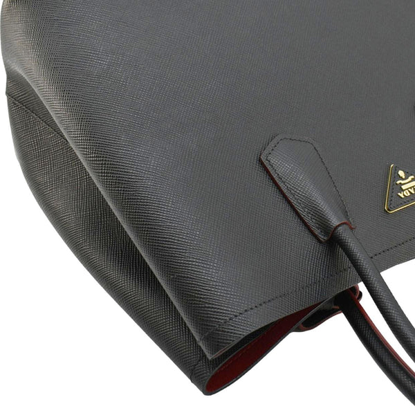 PRADA Double Handle Saffiano Leather Tote Bag Black