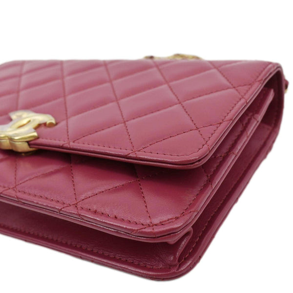 CHANEL CC Mini Flap Quilted Leather Shoulder Bag Magenta