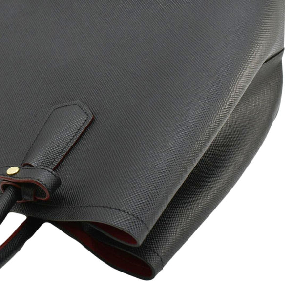 PRADA Double Handle Saffiano Leather Tote Bag Black