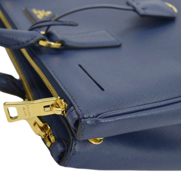 PRADA Galleria Double-Zip small Saffiano Leather Tote Bag Navy Blue