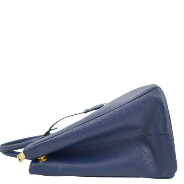 PRADA Galleria Double-Zip small Saffiano Leather Tote Bag Navy Blue