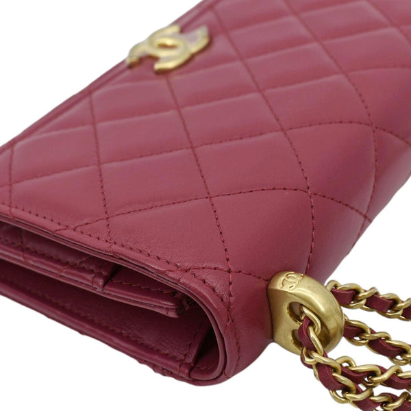 CHANEL CC Mini Flap Quilted Leather Shoulder Bag Magenta