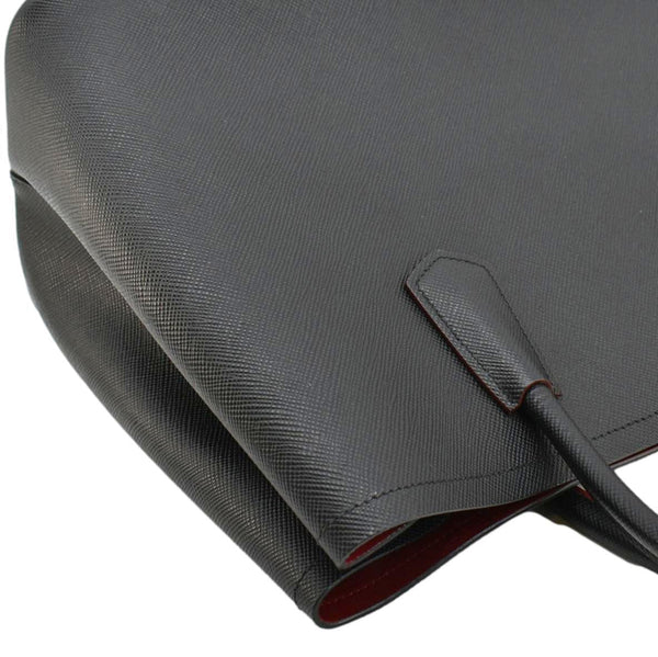 PRADA Double Handle Saffiano Leather Tote Bag Black