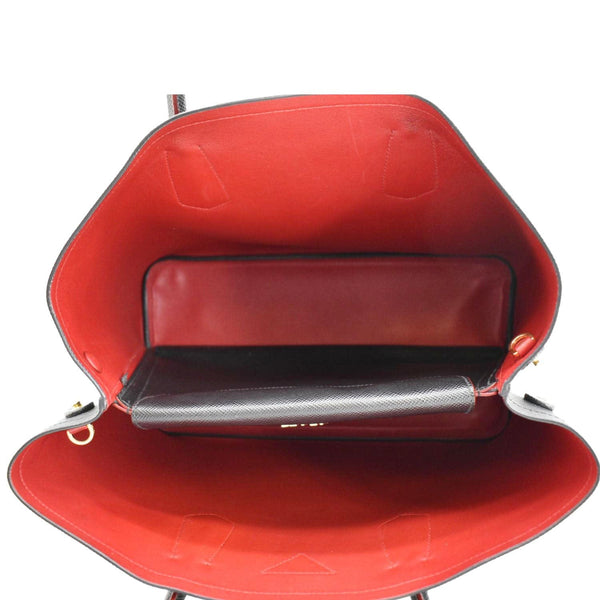 PRADA Double Handle Saffiano Leather Tote Bag Black