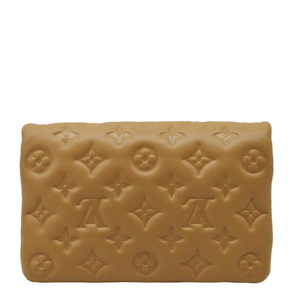 LOUIS VUITTON Coussin Pochette Monogram Leather Crossbody Bag Camel