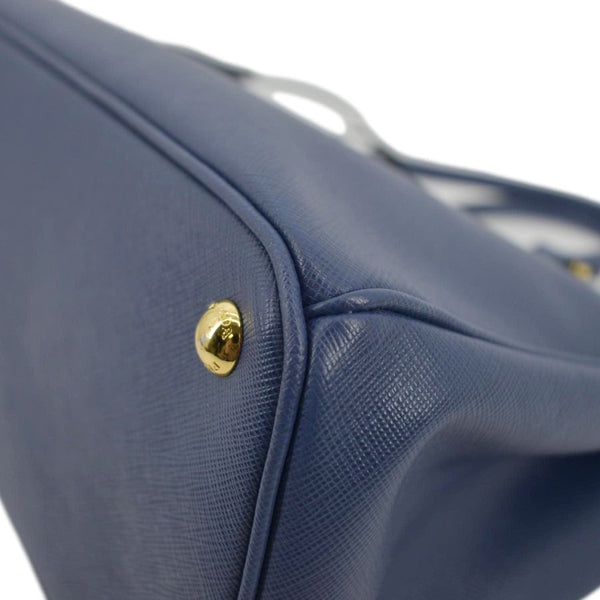 PRADA Galleria Double-Zip small Saffiano Leather Tote Bag Navy Blue