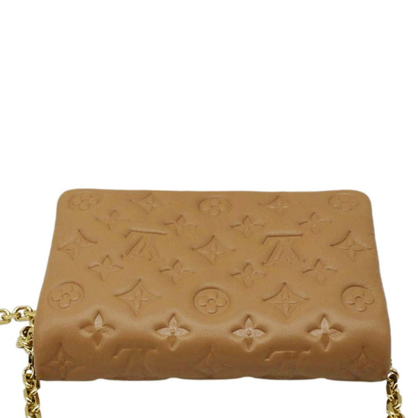 LOUIS VUITTON Coussin Pochette Monogram Leather Crossbody Bag Camel