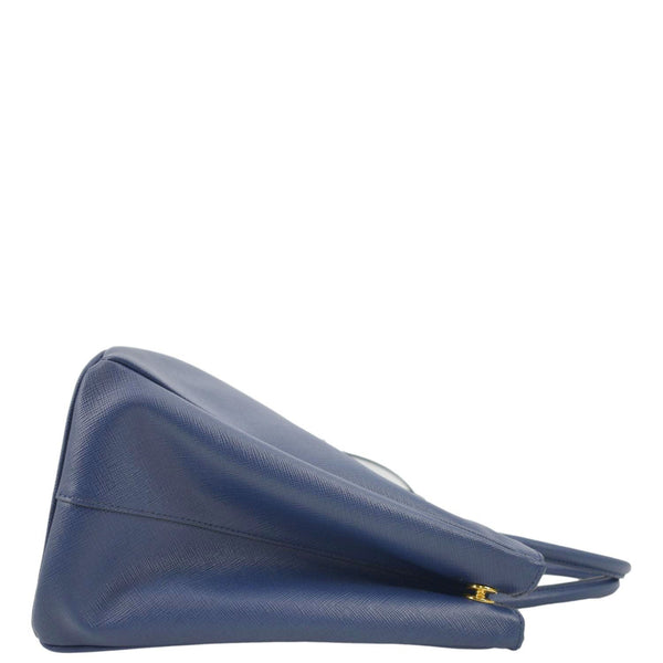 PRADA Galleria Double-Zip small Saffiano Leather Tote Bag Navy Blue