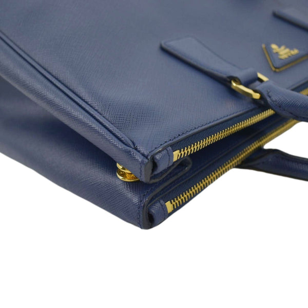 PRADA Galleria Double-Zip small Saffiano Leather Tote Bag Navy Blue