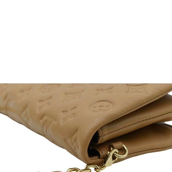 LOUIS VUITTON Coussin Pochette Monogram Leather Crossbody Bag Camel