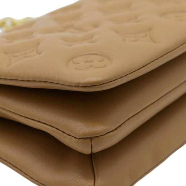 LOUIS VUITTON Coussin Pochette Monogram Leather Crossbody Bag Camel