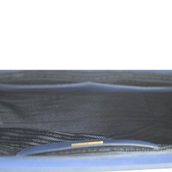 PRADA Galleria Double-Zip small Saffiano Leather Tote Bag Navy Blue