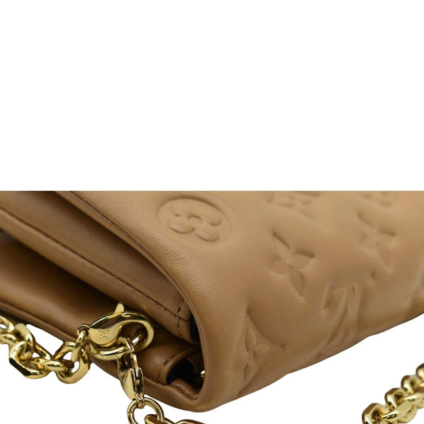 LOUIS VUITTON Coussin Pochette Monogram Leather Crossbody Bag Camel