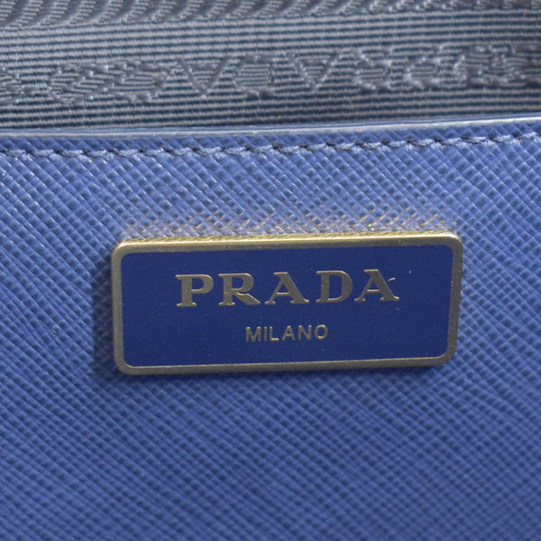 PRADA Galleria Double-Zip small Saffiano Leather Tote Bag Navy Blue