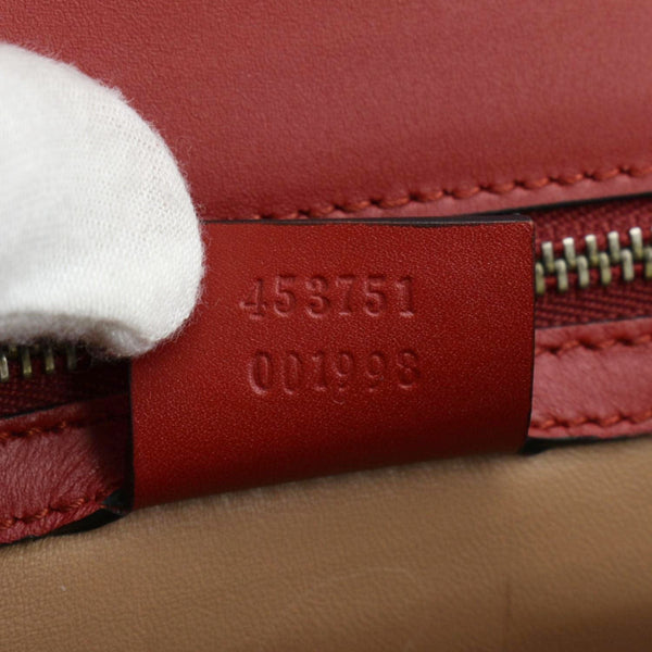 GUCCI Lilith Bamboo Leather Top Handle Shoulder Bag Red 453751