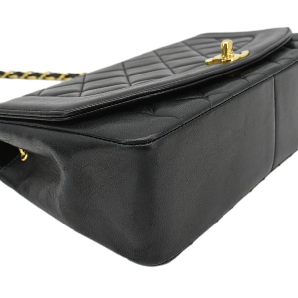 CHANEL Diana Flap Vintage Quilted Leather Shoulder Bag Black