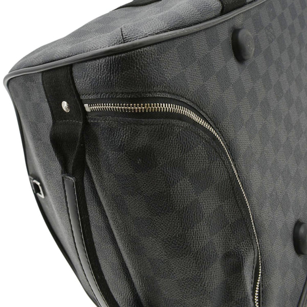 LOUIS VUITTON Damier Graphite Rolling Travel Bag Black lower left look
