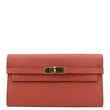 HERMES Kelly Epsom Leather Wallet Flamingo