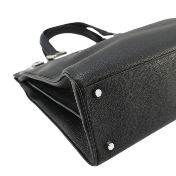 GUCCI Zumi Medium Leather Top Handle Shoulder Bag Black 564714