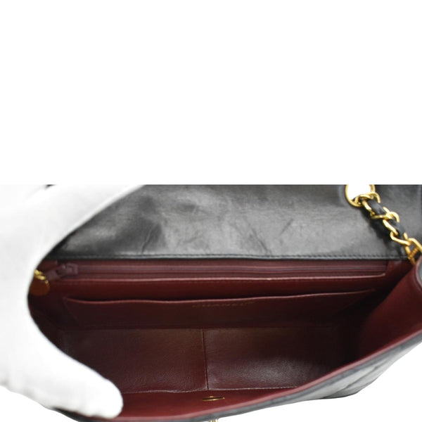 CHANEL Diana Flap Vintage Quilted Leather Shoulder Bag Black