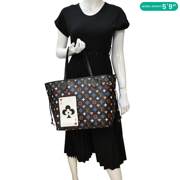 LOUIS VUITTON Game On Neverfull MM Monogram Canvas Tote Bag Black