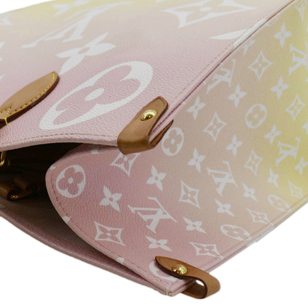 LOUIS VUITTON Monogram Tote Bag Pink upper right corner look