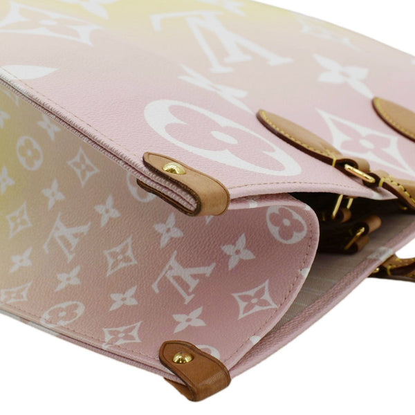 LOUIS VUITTON Monogram Tote Bag Pink upper left corner look
