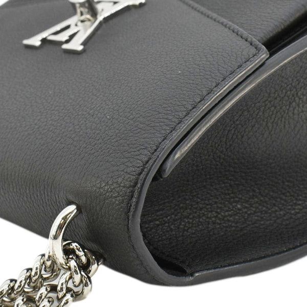 LOUIS VUITTON Mylockme Leather Chain Crossbody Bag Black