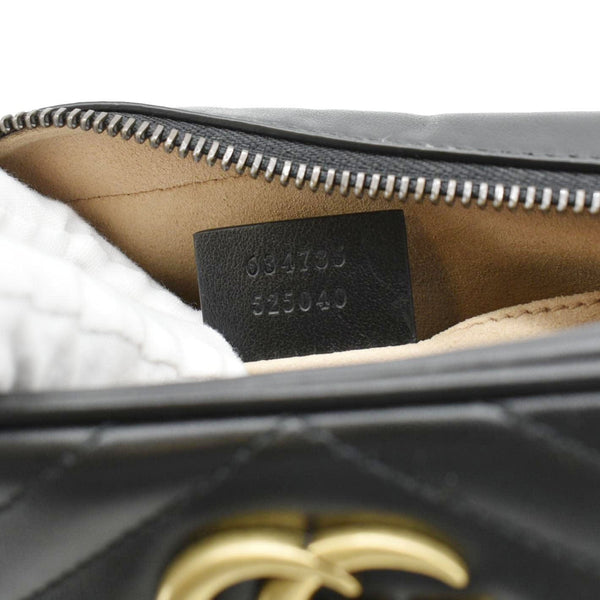 GUCCI GG Marmont Mini Calfskin Matelasse Crossbody Camera Bag Black 634785