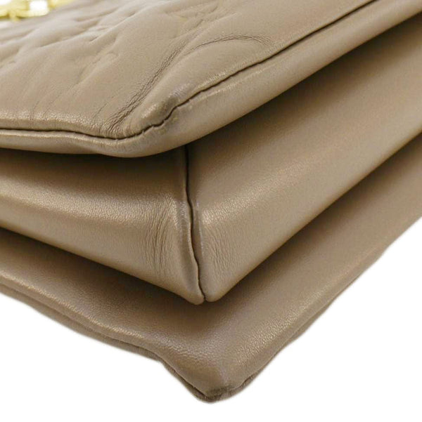 LOUIS VUITTON Coussin PM Monogram Embossed Leather Crossbody Bag Beige