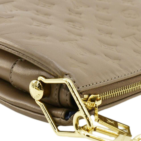 LOUIS VUITTON Coussin PM Monogram Embossed Leather Crossbody Bag Beige