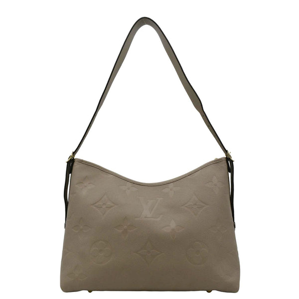 LOUIS VUITTON Carryall MM Monogram Empreinte Shoulder Bag Tourterelle Gray