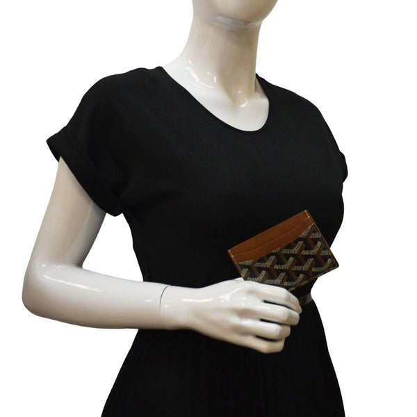 GOYARD Saint Sulpice Canvas Card Holder Tan